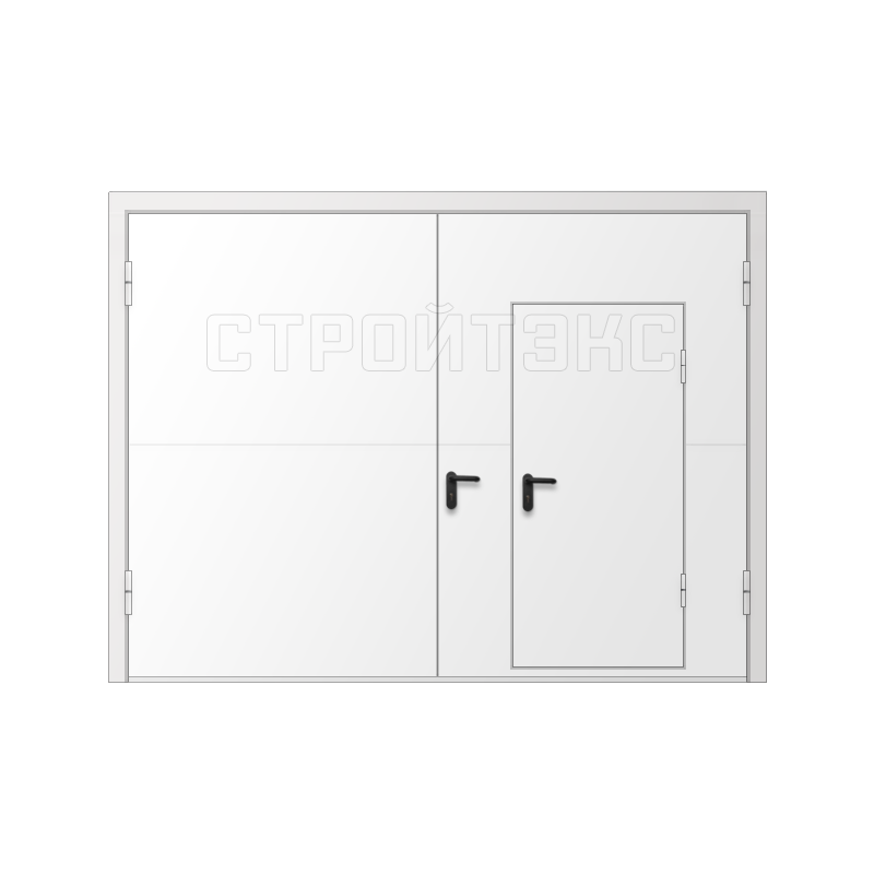 Металлические гаражные ворота с калиткой