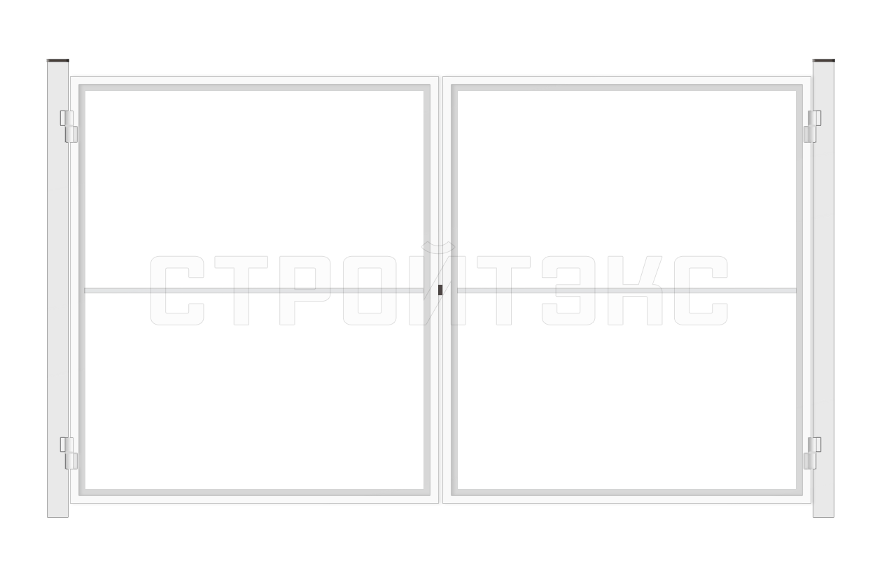 Уличные распашные ворота Без заполнения